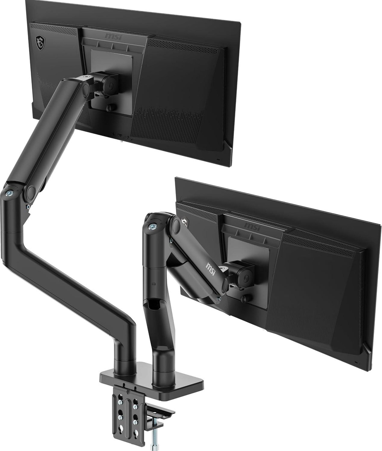 Open Box: MSI MAG MT201D - Premium Heavy Duty Dual Monitor Stand Arms, 17-45" Support, VESA Compatible, Adjustable Spring Assisted Mount, 44 lbs per Screen Capacity, Clamp & Grommet, Quick Release Plate - Black - Newegg.com - Open Box condition - Image 21