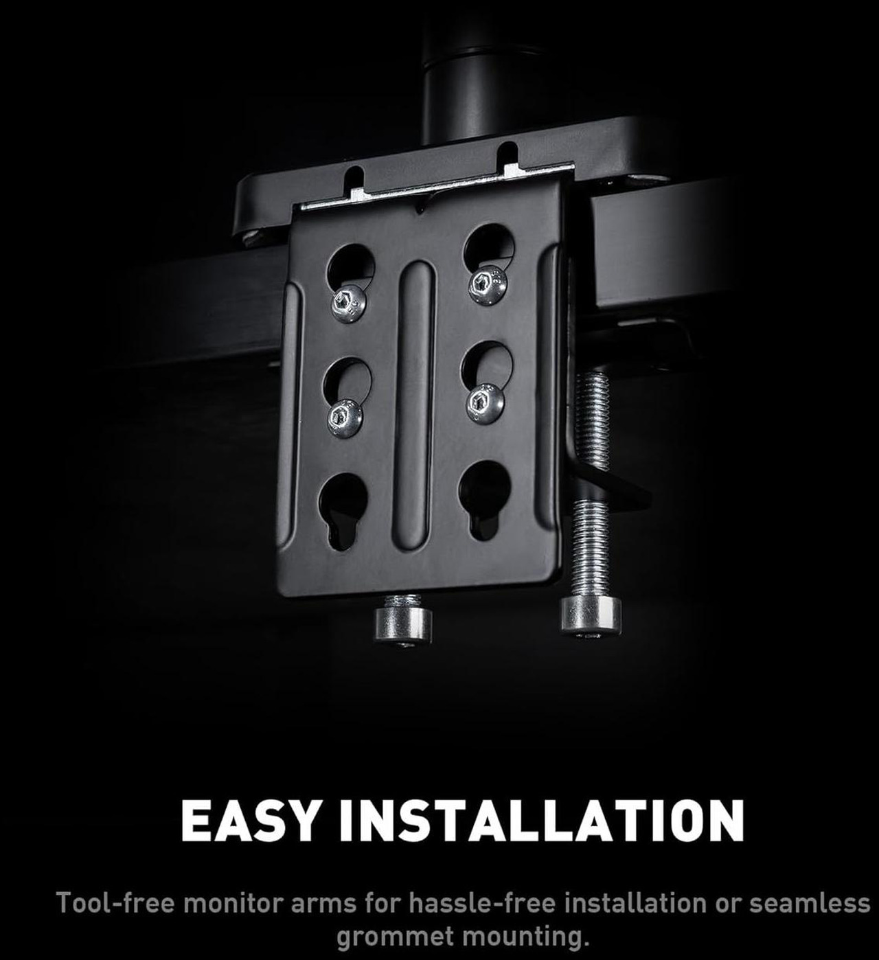 Open Box: MSI MAG MT201D - Premium Heavy Duty Dual Monitor Stand Arms, 17-45" Support, VESA Compatible, Adjustable Spring Assisted Mount, 44 lbs per Screen Capacity, Clamp & Grommet, Quick Release Plate - Black - Newegg.com - Open Box condition - Image 32