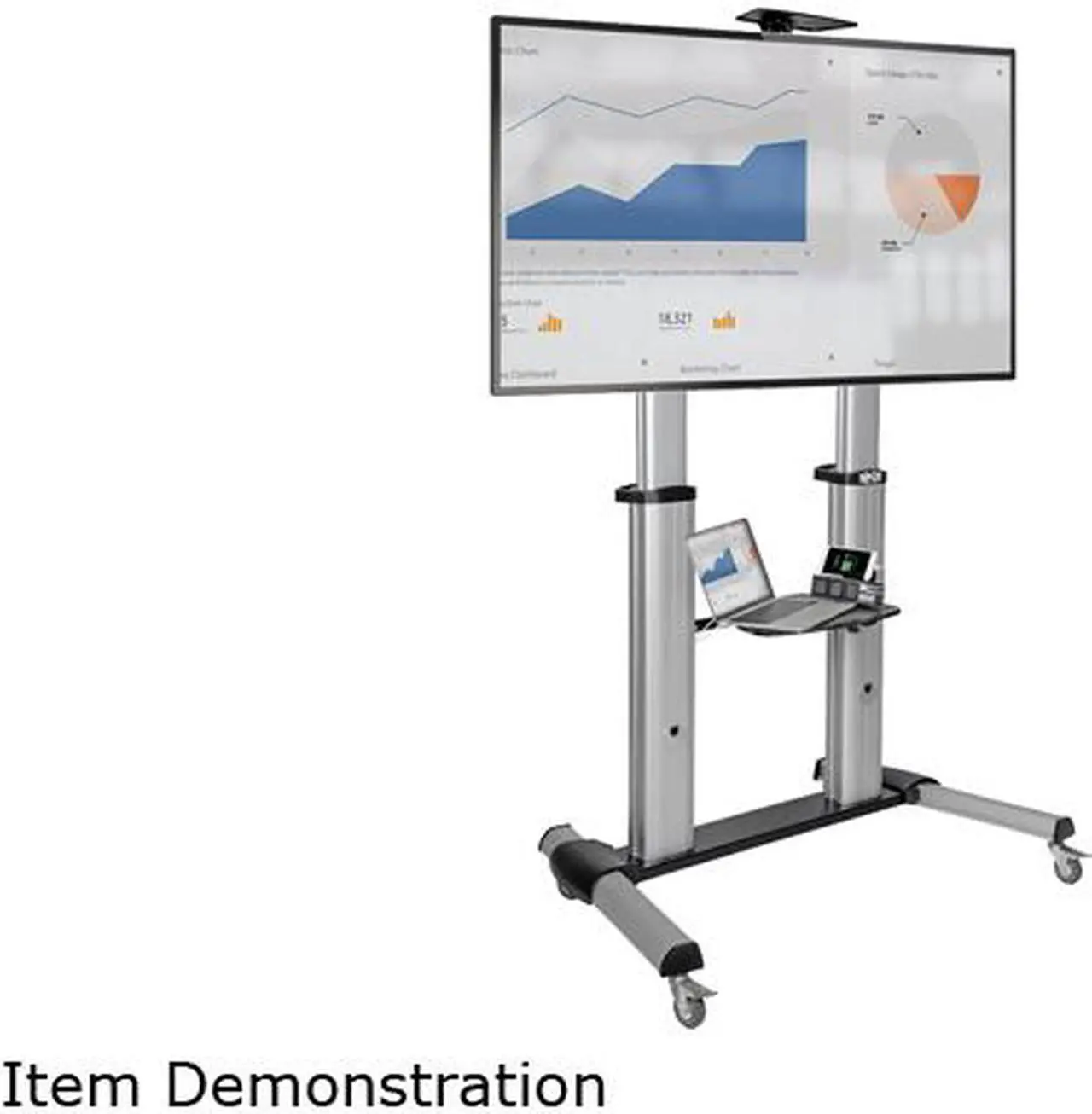 Alt view image 7 of 7 - Tripp Lite Mobile TV Floor Stand Cart Height-Adjustable LCD 60-100" Display (DMCS60100XX)