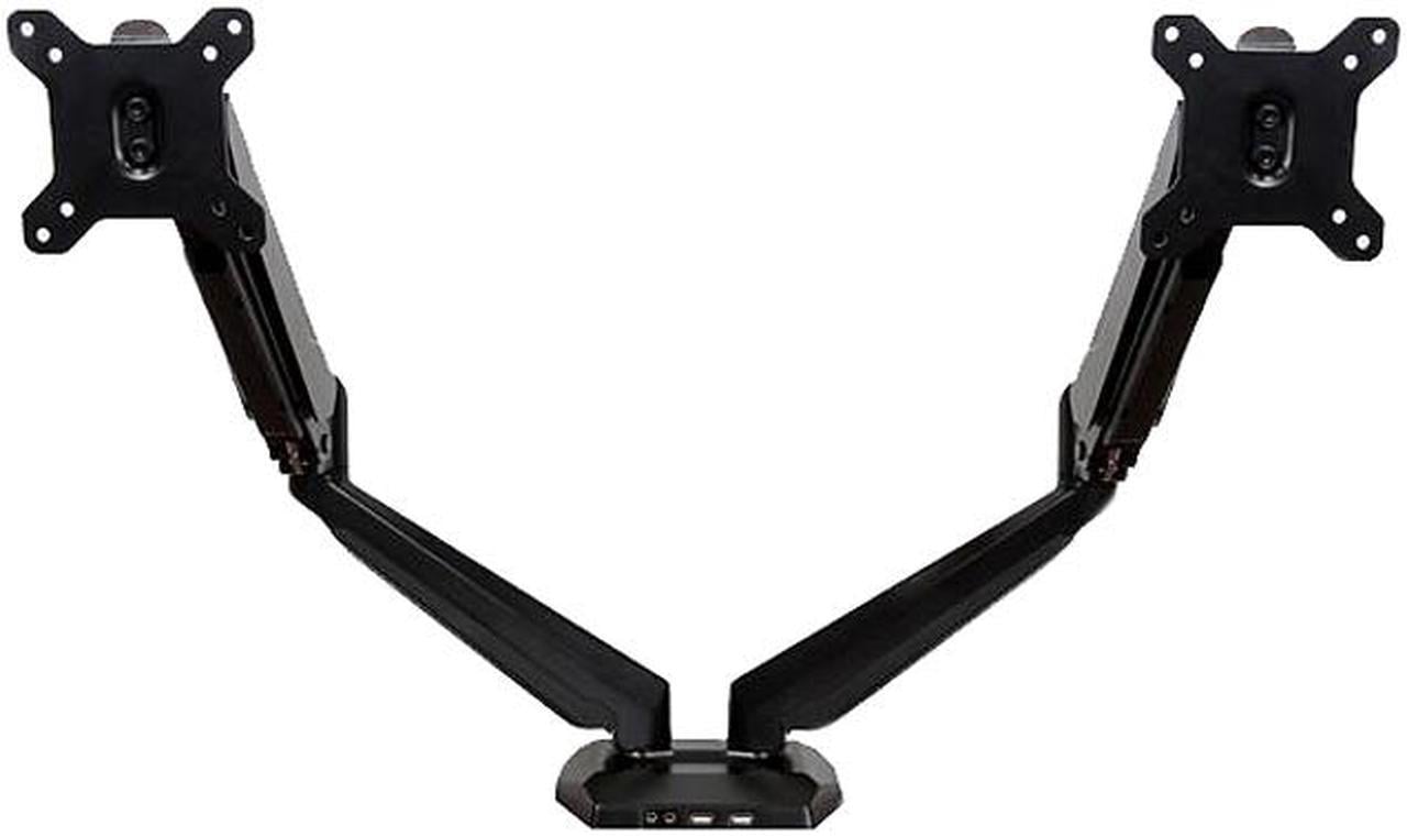 StarTech ARMSLIMDUO Black Dual-Monitor Arm - One-Touch Height Adjustment full-motion articulation 360° rotation mounting two monitors 12” to 30” up to 8.0 kg (17.6 lb.)