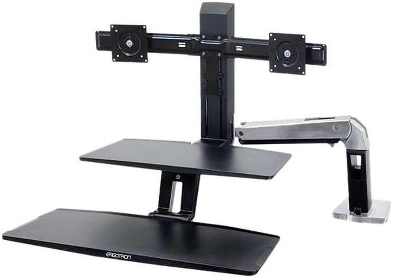 Ergotron 24-392-026 WorkFit-A with Suspended Keyboard, Sit-Stand Workstation, Dual monitors