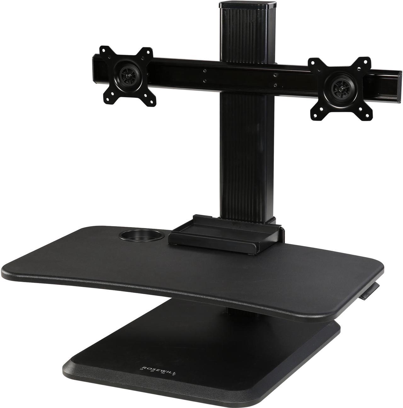 Rosewill RMS-17004 Dual Monitor Stand Height Adjustable Desk, Standing Desk Converter, Sit Stand Desk Riser for Screens up to 24"