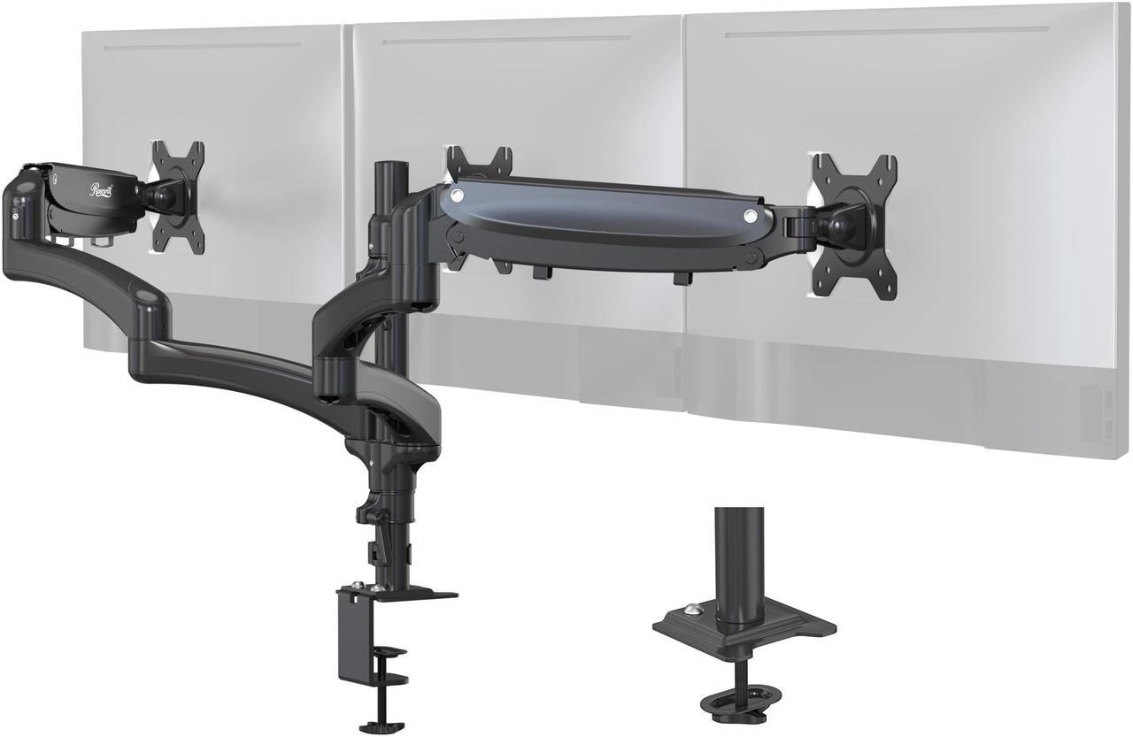 Alt view image 3 of 9 - Rosewill Triple Monitor Mount, 15 to 27 Inch, up to 17.6lbs, Gas Springs Adjustment Triple Monitor Stand with Swivel, Tilt, Rotation, Clamp & Grommet Kit (Black)