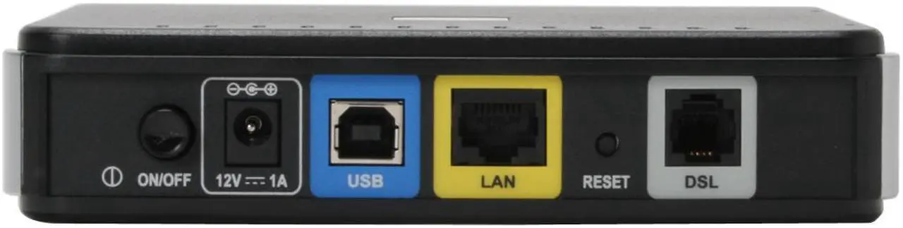 Alt view image 3 of 6 - D-Link DSL-2320B ADSL2/2+ Ethernet/USB Modem 24Mbps Downstream, 3.5Mbps Upstream ADSL Port (RJ-11) 10/100 Ethernet Port (RJ-45) USB 1.1 Port ADSL Standards: Multi-mode  Full-rate ANSI T1.413 Issue 2  ITU-T G.992.1 (G.dmt) Annex A/C/I  ITU-T