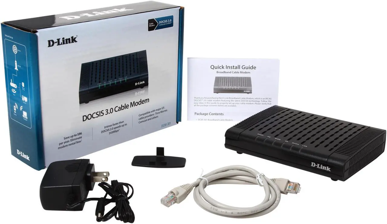 Alt view image 6 of 5 - D-Link  DCM-301 DOCSIS 3.0 Cable Modem