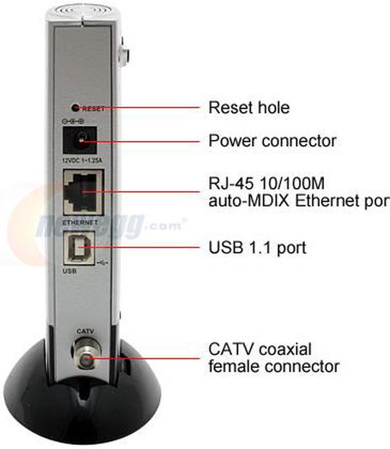 Alt view image 6 of 8 - D-Link DCM-202 Broadband Cable Modem 43Mbps Downstream,10Mbps Upstream 1 x 10/100 Fast Ethernet Port (Auto MDI/MDI-x)  1 x USB Port  1 x CATV-Coaxial Female Connector DOCSIS 2.0 Certified  DOCSIS 1.1 Compatible  DOCSIS 1.0 Compatible  IEEE