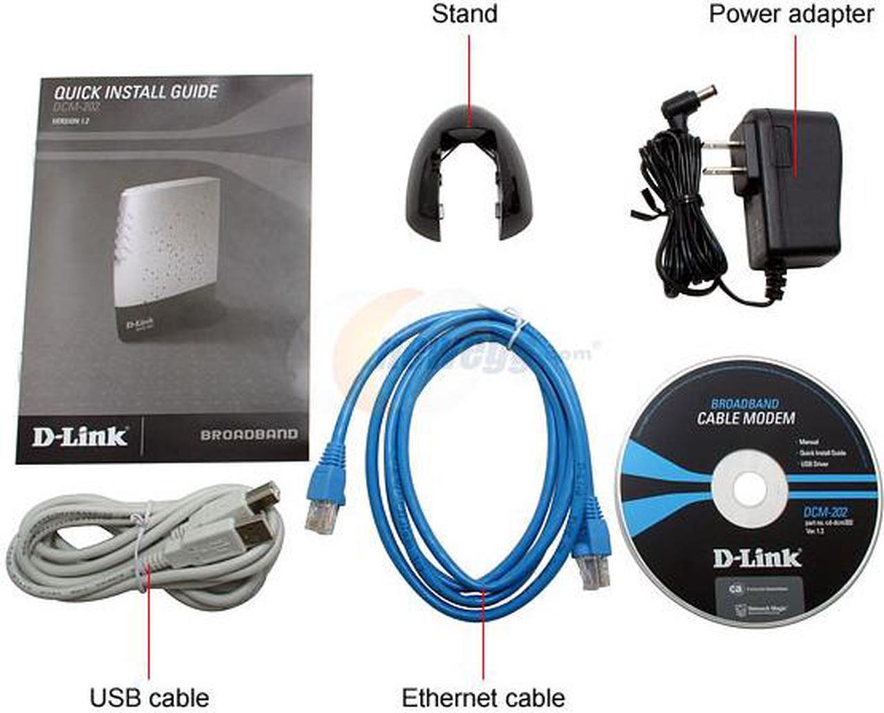 Alt view image 7 of 8 - D-Link DCM-202 Broadband Cable Modem 43Mbps Downstream,10Mbps Upstream 1 x 10/100 Fast Ethernet Port (Auto MDI/MDI-x)  1 x USB Port  1 x CATV-Coaxial Female Connector DOCSIS 2.0 Certified  DOCSIS 1.1 Compatible  DOCSIS 1.0 Compatible  IEEE