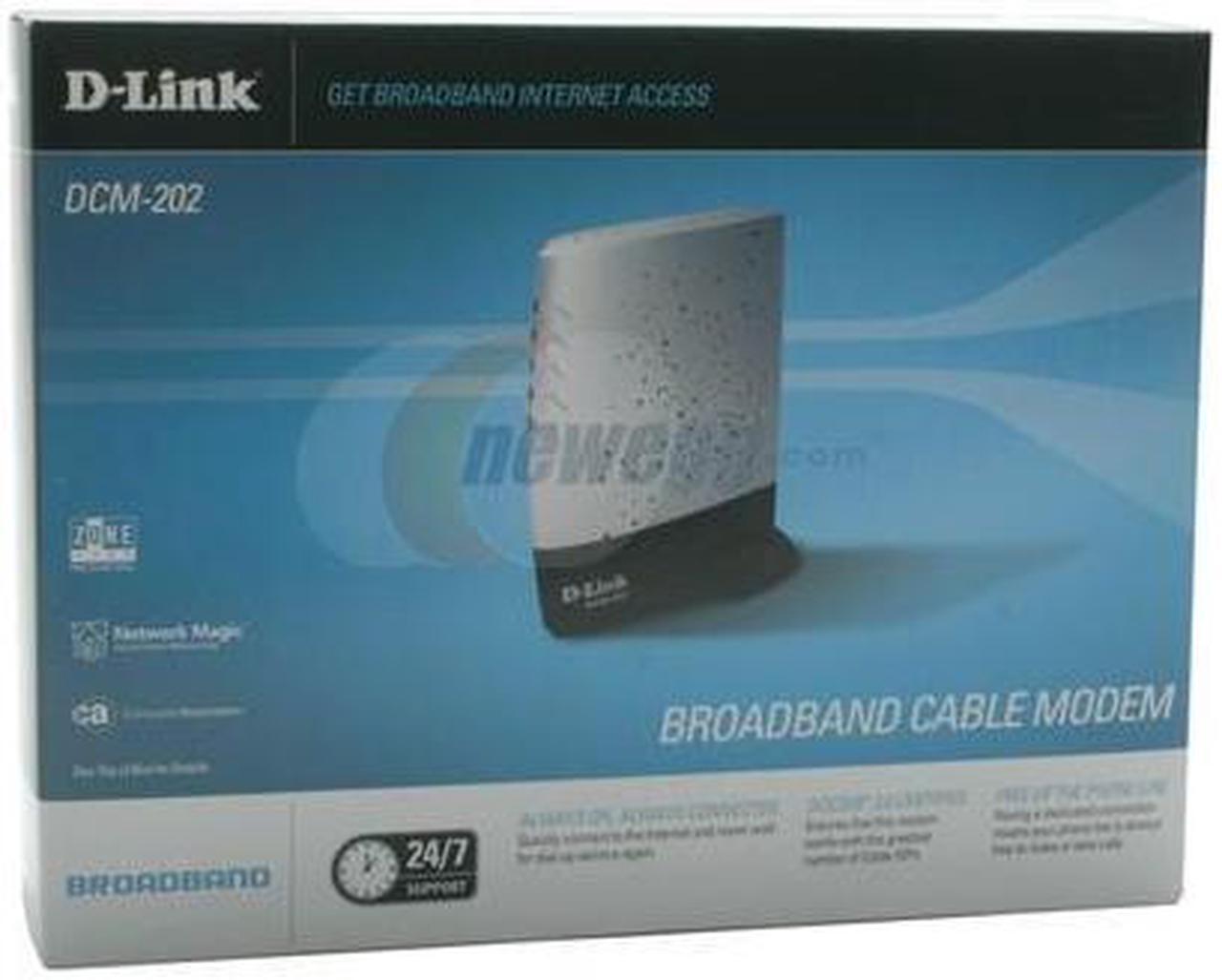 Alt view image 8 of 8 - D-Link DCM-202 Broadband Cable Modem 43Mbps Downstream,10Mbps Upstream 1 x 10/100 Fast Ethernet Port (Auto MDI/MDI-x)  1 x USB Port  1 x CATV-Coaxial Female Connector DOCSIS 2.0 Certified  DOCSIS 1.1 Compatible  DOCSIS 1.0 Compatible  IEEE