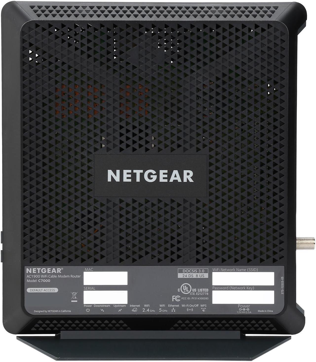 Alt view image 5 of 5 - NETGEAR Nighthawk AC1900 (24x8) DOCSIS 3.0 WiFi Cable Modem Router Combo Certified for Xfinity from Comcast, Spectrum, Cox, & more (C7000)