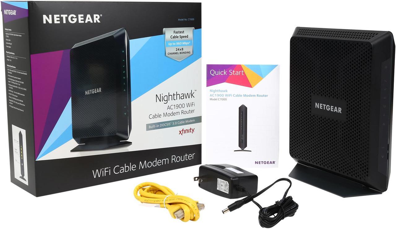 Alt view image 6 of 5 - NETGEAR Nighthawk AC1900 (24x8) DOCSIS 3.0 WiFi Cable Modem Router Combo Certified for Xfinity from Comcast, Spectrum, Cox, & more (C7000)