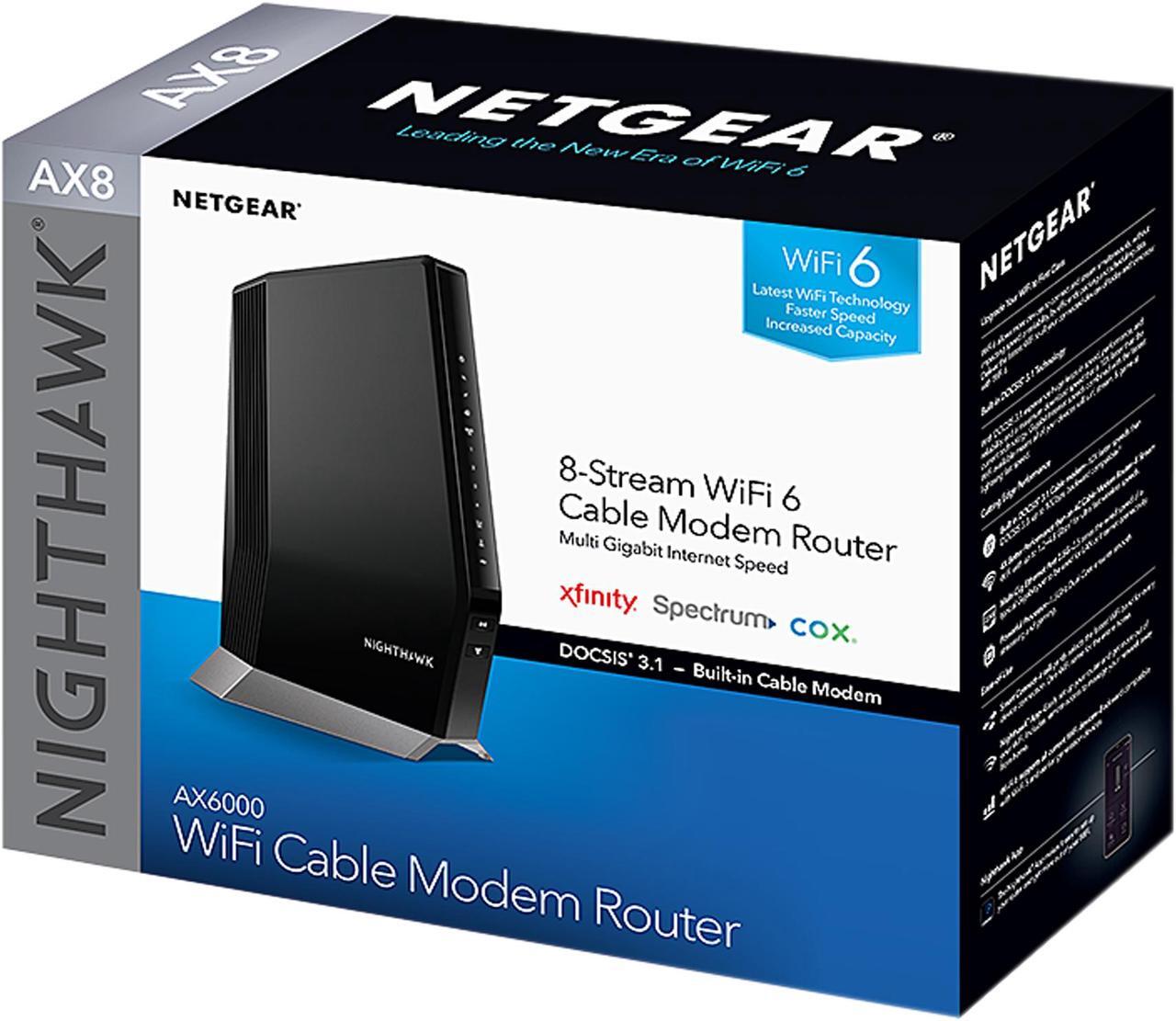 Alt view image 6 of 6 - Netgear Nighthawk DOCSIS 3.1 Two-in-one Cable Modem + WiFi 6 Router Combo, 6Gbps (CAX80)