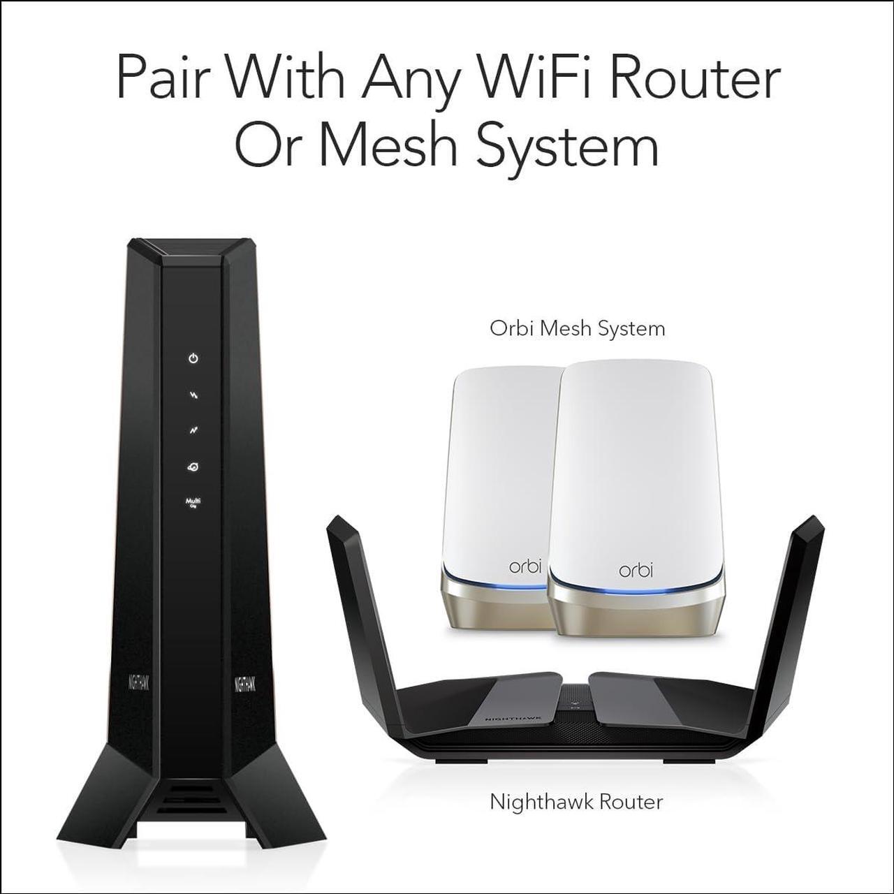 Alt view image 4 of 5 - NETGEAR Nighthawk Multi-Gig Cable Modem (CM2000) - Compatible With All Cable Providers Incl. Xfinity, Spectrum, Cox - For Cable Plans up to 2.5Gbps - DOCSIS 3.1