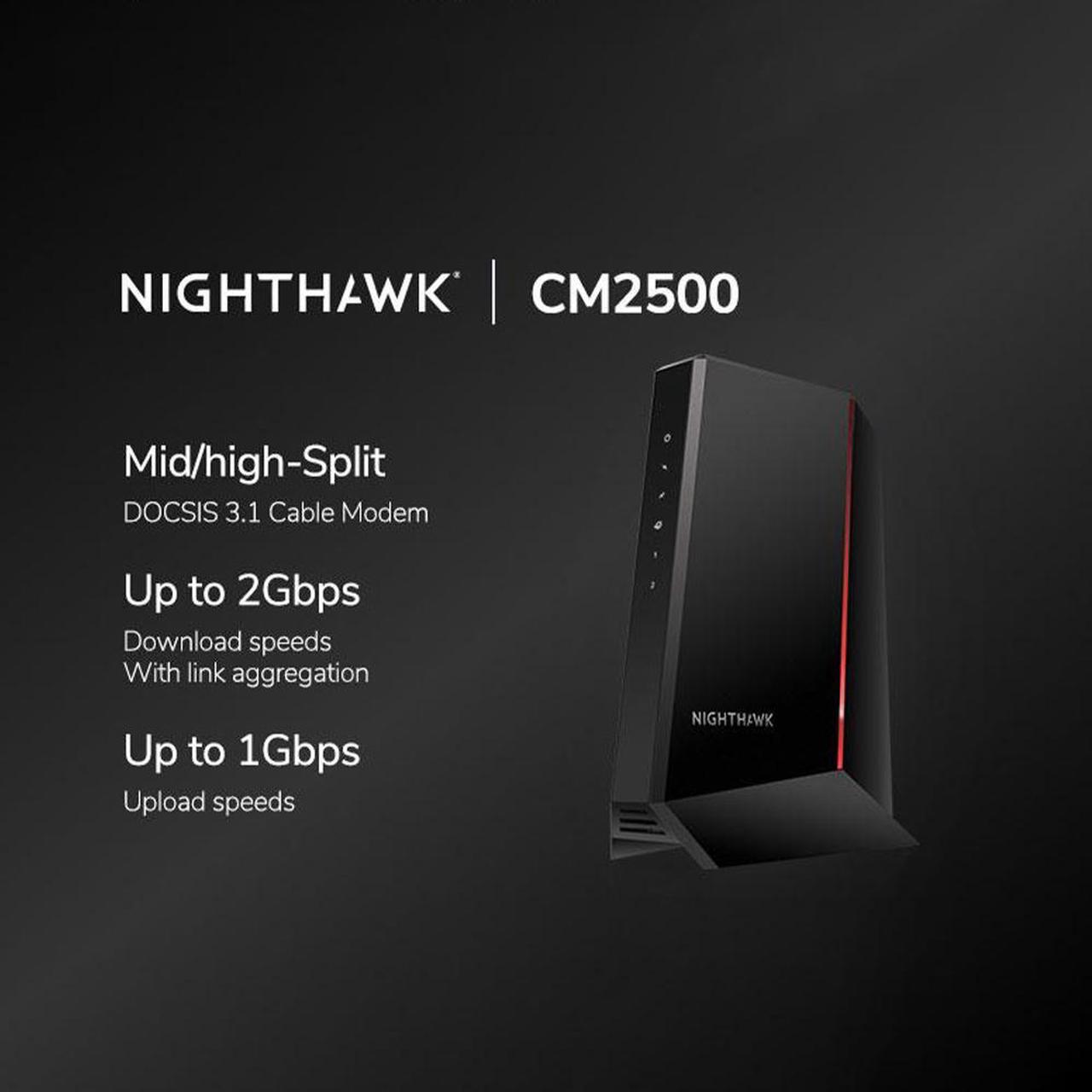 Alt view image 2 of 4 - NETGEAR Nighthawk Mid/high-Split Multi-Gig 2Gbps Cable Modem | CM2500