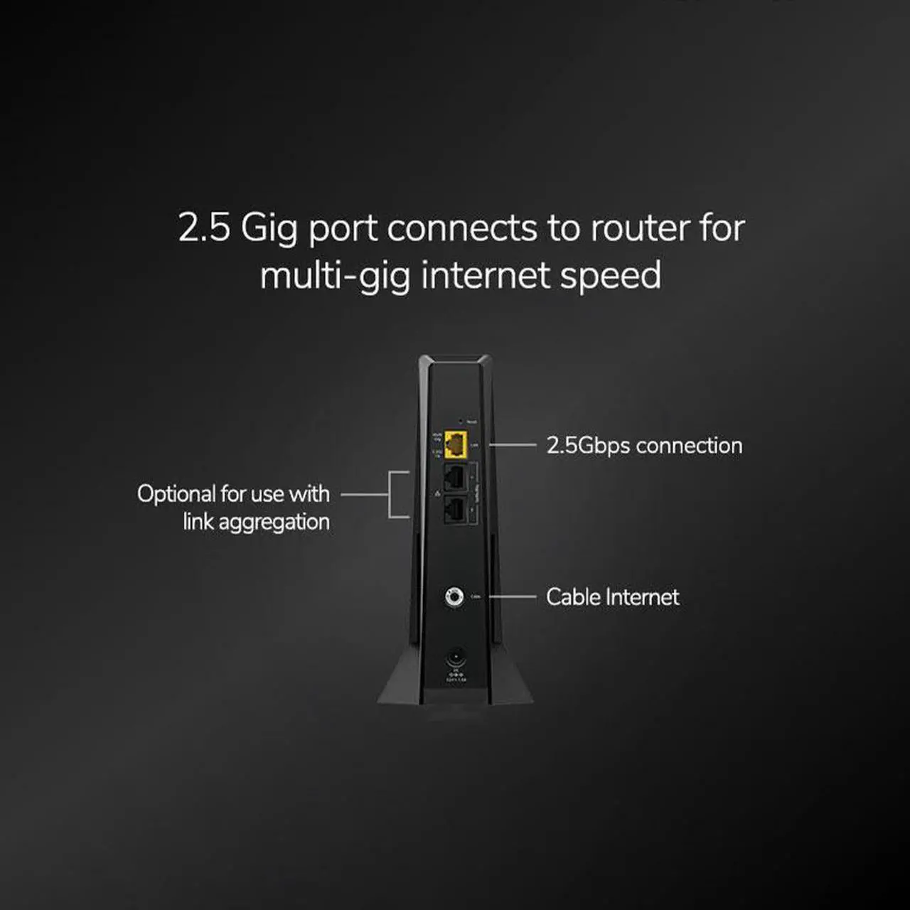 Alt view image 2 of 5 - NETGEAR Nighthawk Mid/high-Split Multi-Gig 2.5Gbps Cable Modem | CM3000