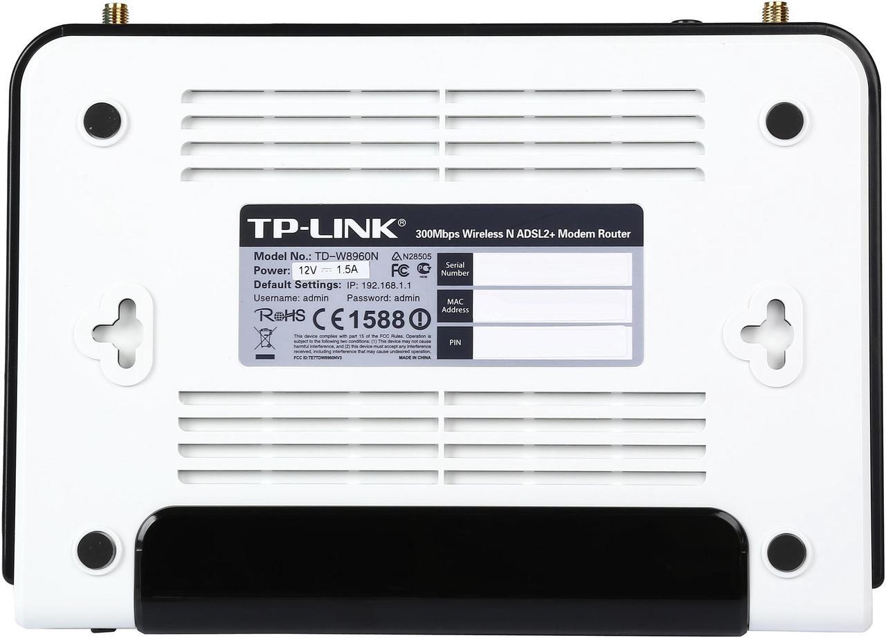 Alt view image 7 of 7 - TP-LINK TD-W8960N Wireless N300 ADSL2+ Modem Router, 300Mbps, IPSec VPN support, ADSL / ADSL2 / ADSL2+ Certified Refurbished