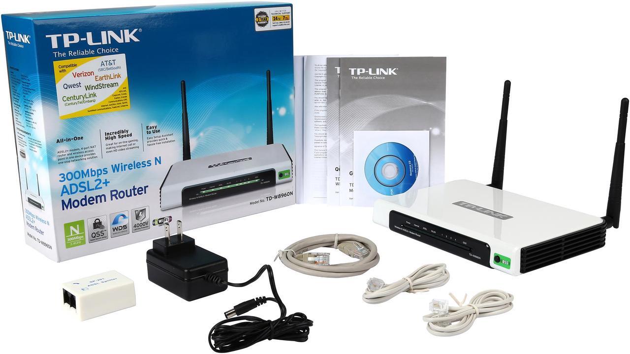 Alt view image 8 of 7 - TP-LINK TD-W8960N Wireless N300 ADSL2+ Modem Router, 300Mbps, IPSec VPN support, ADSL / ADSL2 / ADSL2+ Certified Refurbished