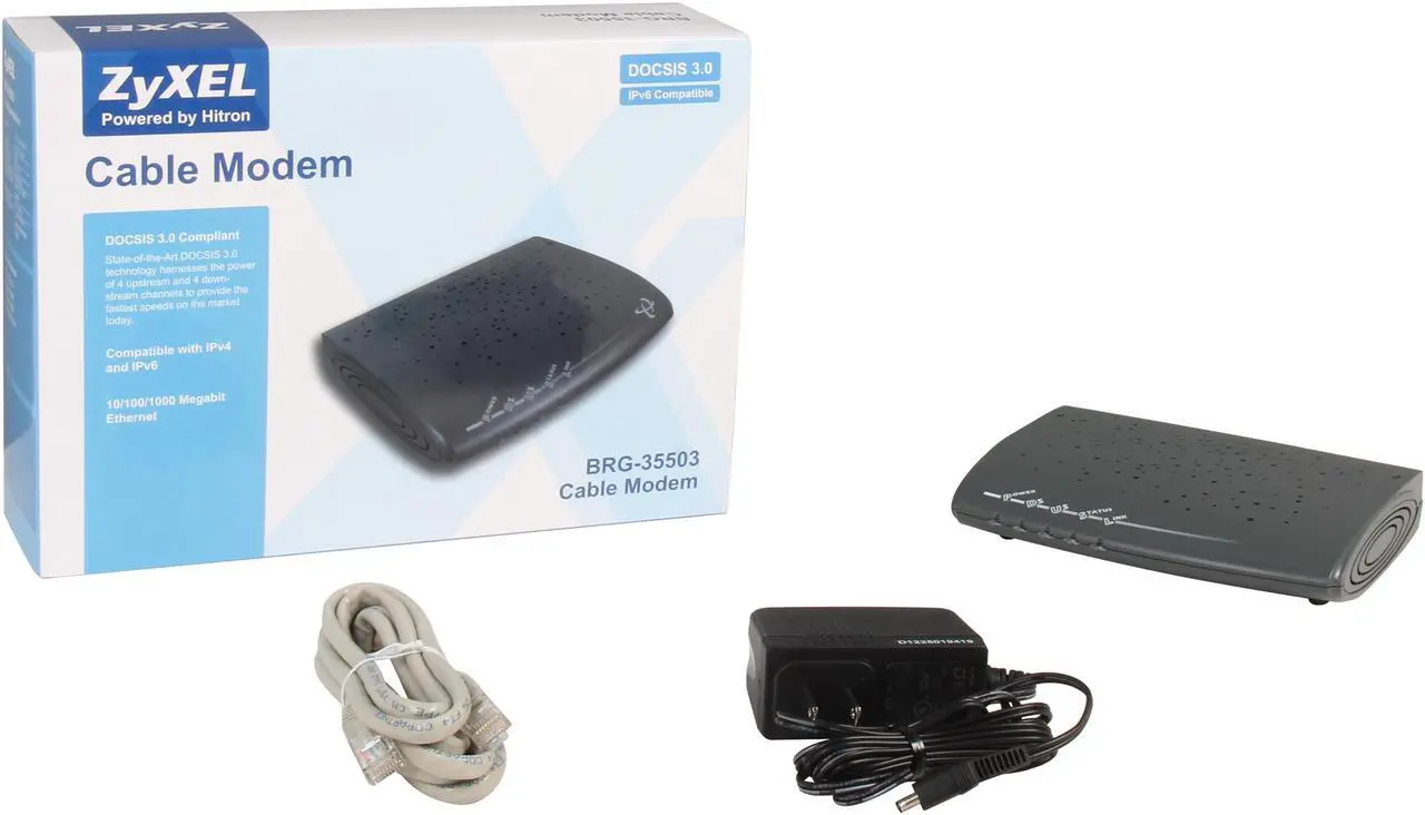Alt view image 7 of 6 - ZyXEL BRG35503 DOCSIS 3.0 Residential Cable Modem Up To 160 Mbps Down and 120 Mbps Up RJ-45, Gigabit Ethernet DOCSIS 3.0, 2.0 and 1.1, Euro-DOCSIS 3.0