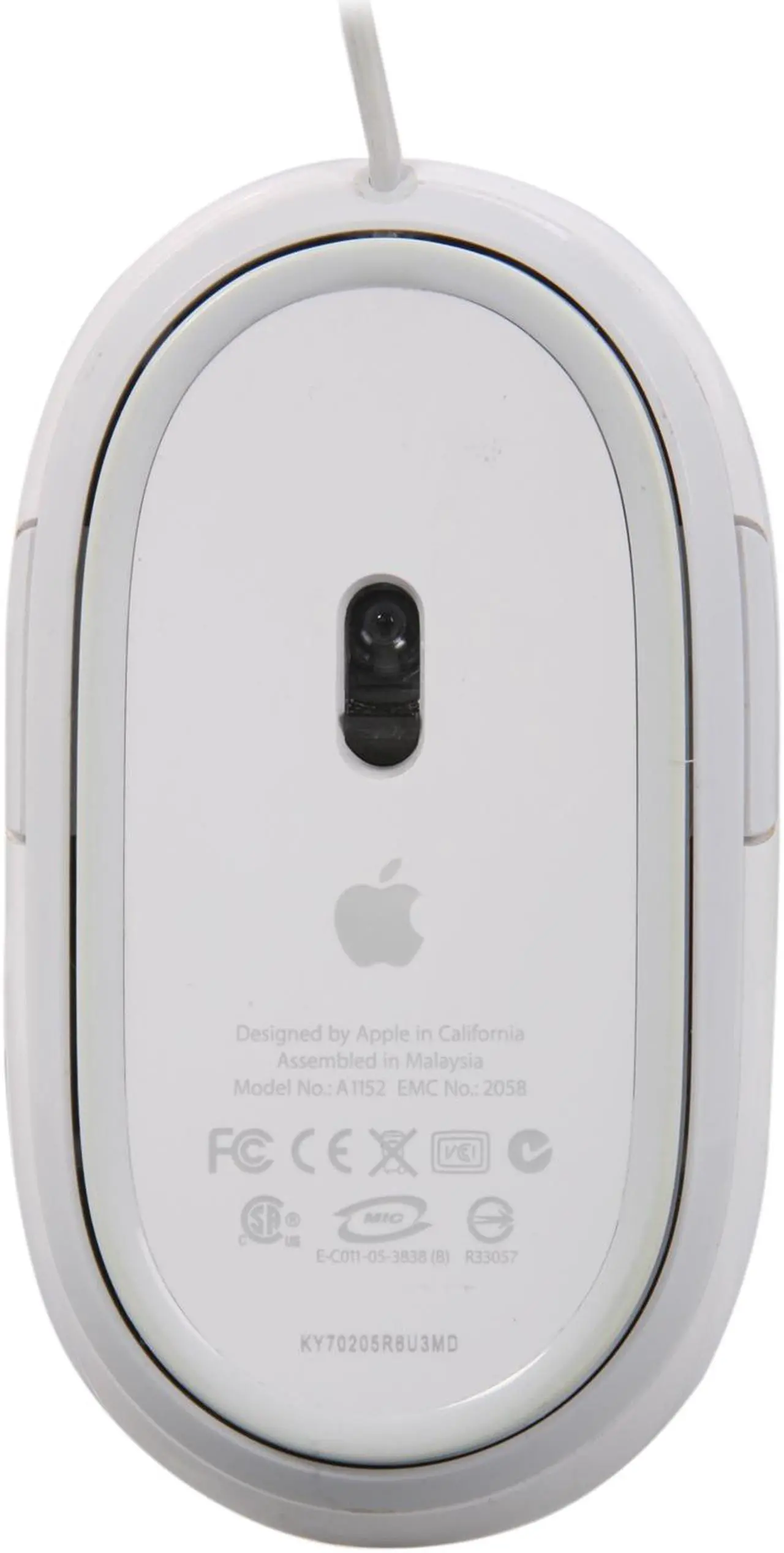 Alt view image 4 of 5 - Apple Mighty Mouse MA086LL/A White 4 Buttons 1 x Wheel USB 2.0 Wired Optical Mouse