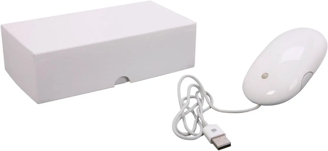 Alt view image 5 of 5 - Apple Mighty Mouse MA086LL/A White 4 Buttons 1 x Wheel USB 2.0 Wired Optical Mouse
