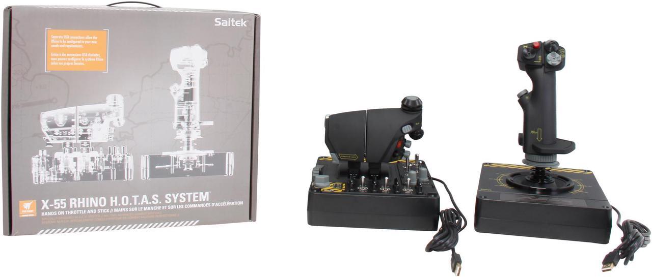 Alt view image 9 of 9 - Mad Catz Saitek Pro Flight X-55 Rhino H.O.T.A.S. (Hands on Throttle and Stick) System for PC