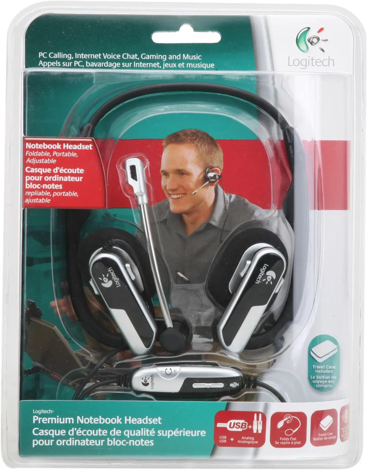 Alt view image 6 of 6 - Logitech 980445-0403 3.5mm/ USB Connector Supra-aural Premium Notebook Headset