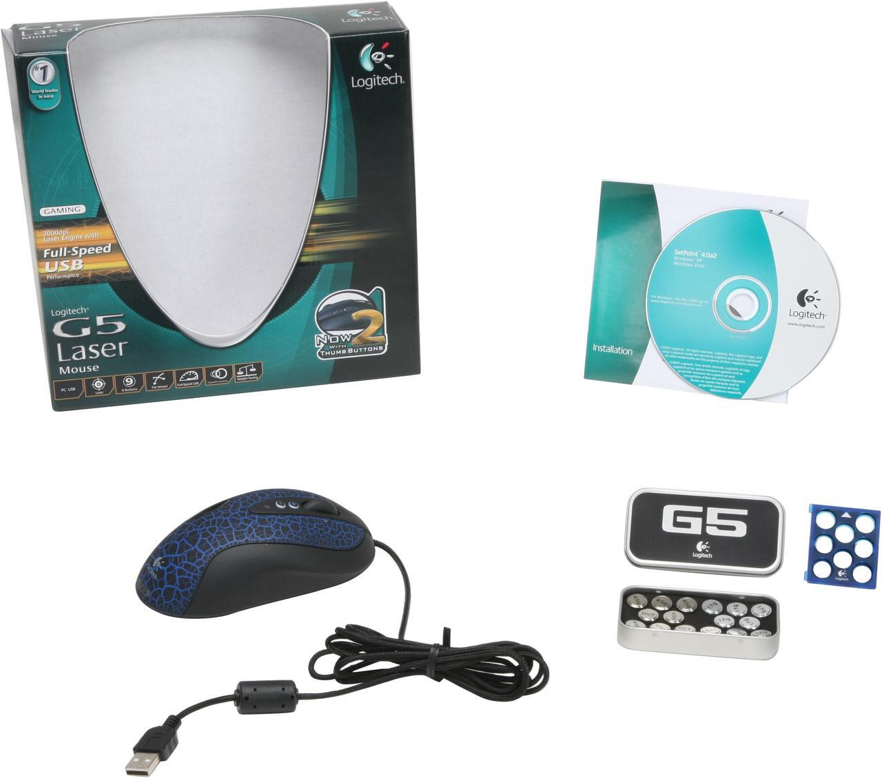 Alt view image 8 of 8 - Logitech G5 7 Buttons Tilt Wheel USB Wired Laser Mouse