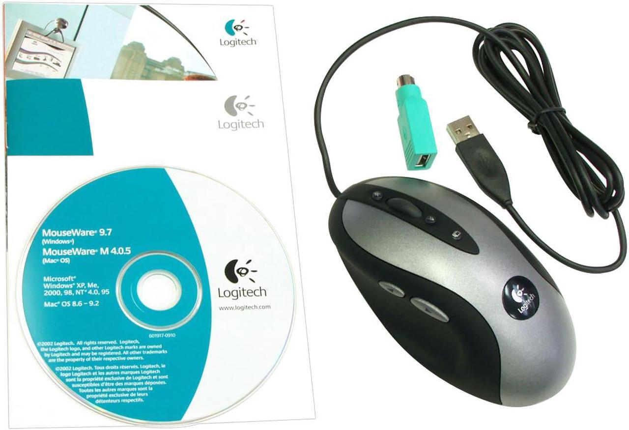 Alt view image 4 of 5 - Logitech MX500 Silver/Black 8 Buttons 1 x Wheel USB or PS/2 Wired Optical Mouse