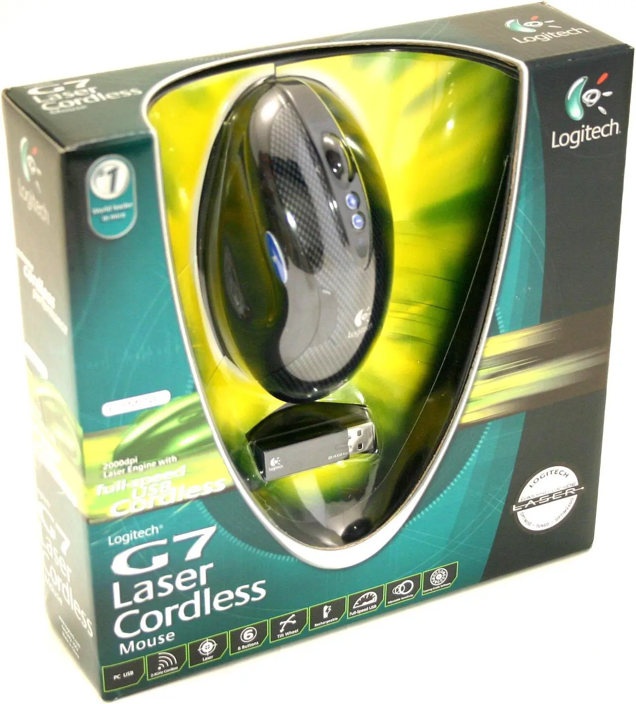 Main image of Logitech G7 Black 6 Buttons Tilt Wheel RF Wireless Laser Mouse