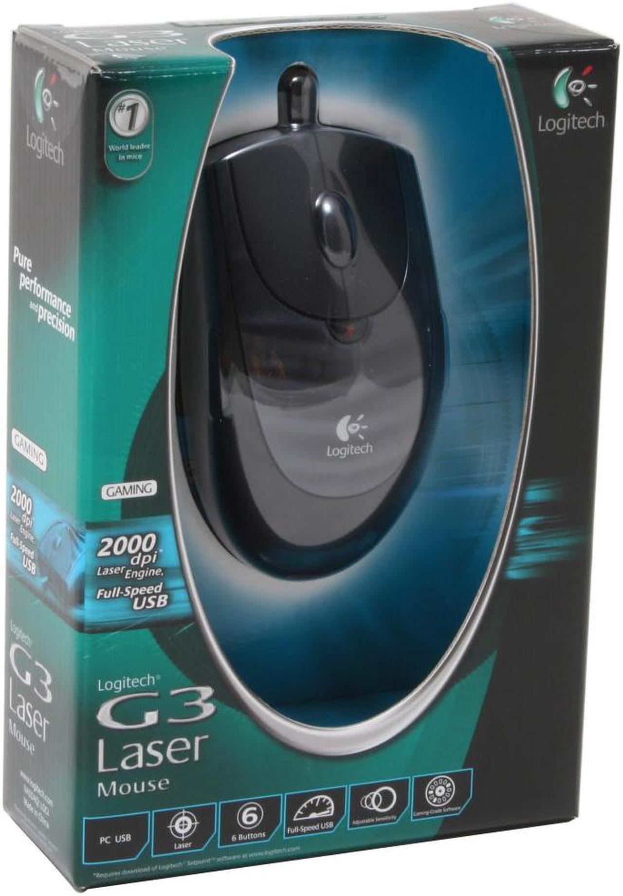 Alt view image 2 of 2 - Logitech G3 931691-0403 2-Tone 5 Buttons 1 x Wheel USB Wired Laser Mouse