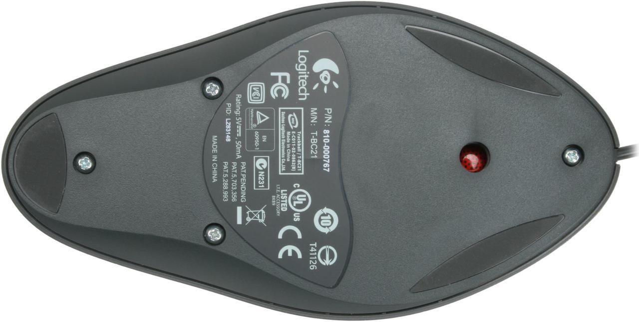 Alt view image 6 of 8 - Logitech Trackman Marble Mouse, Four-Button, Programmable, Dark Gray