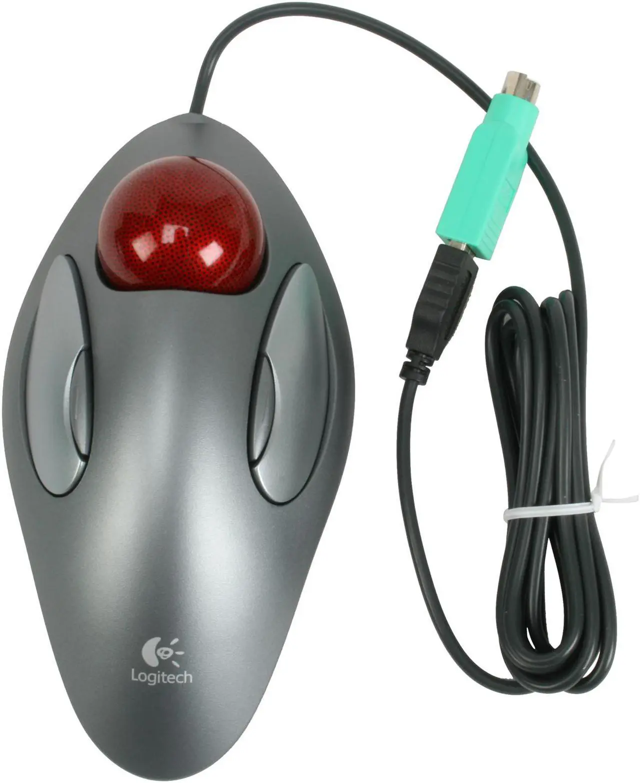 Alt view image 7 of 8 - Logitech Trackman Marble Mouse, Four-Button, Programmable, Dark Gray