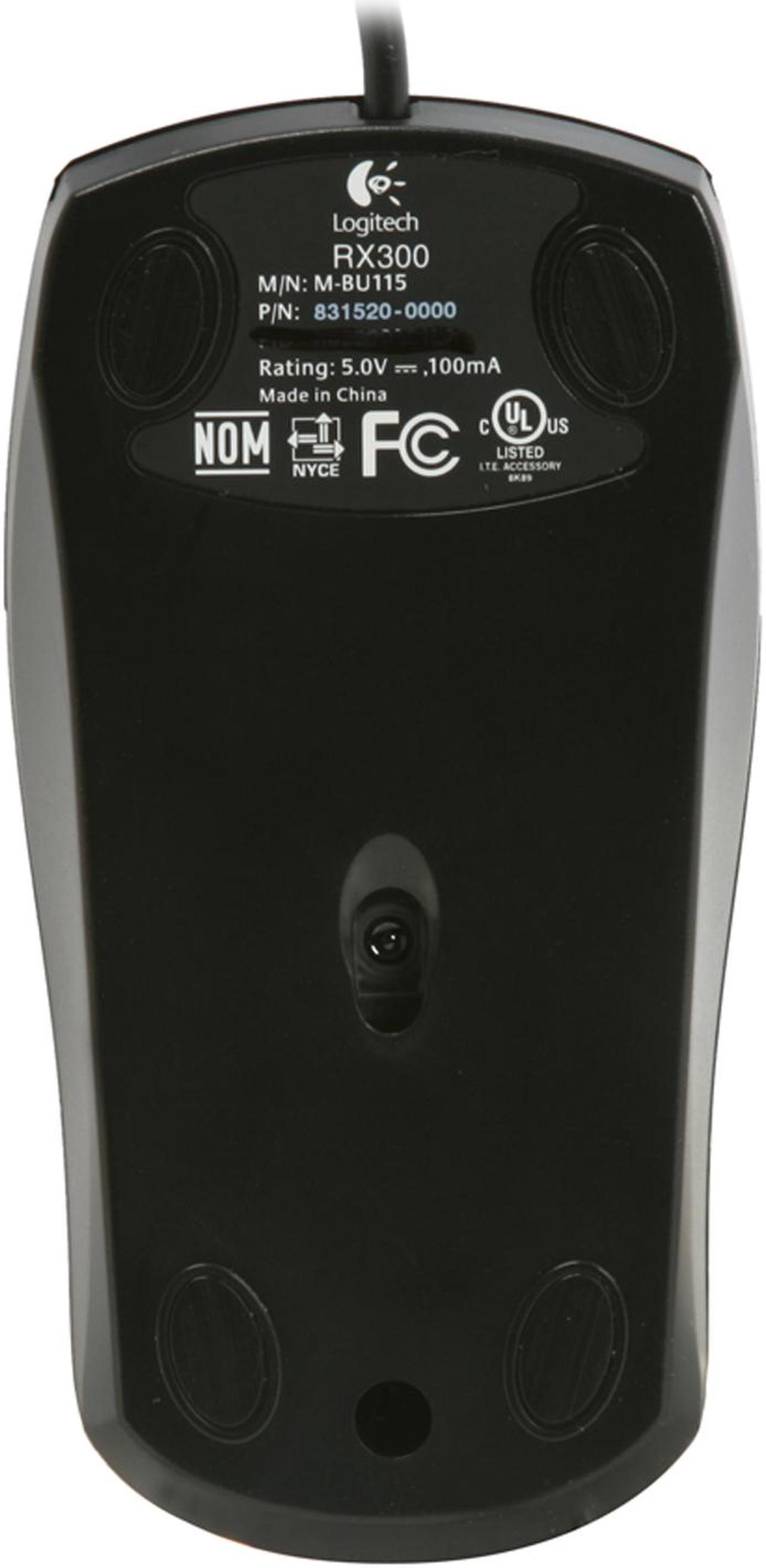 Alt view image 10 of 10 - Logitech RX300 3 Buttons Tilt Wheel USB or PS/2 Wired Optical Mouse 3D