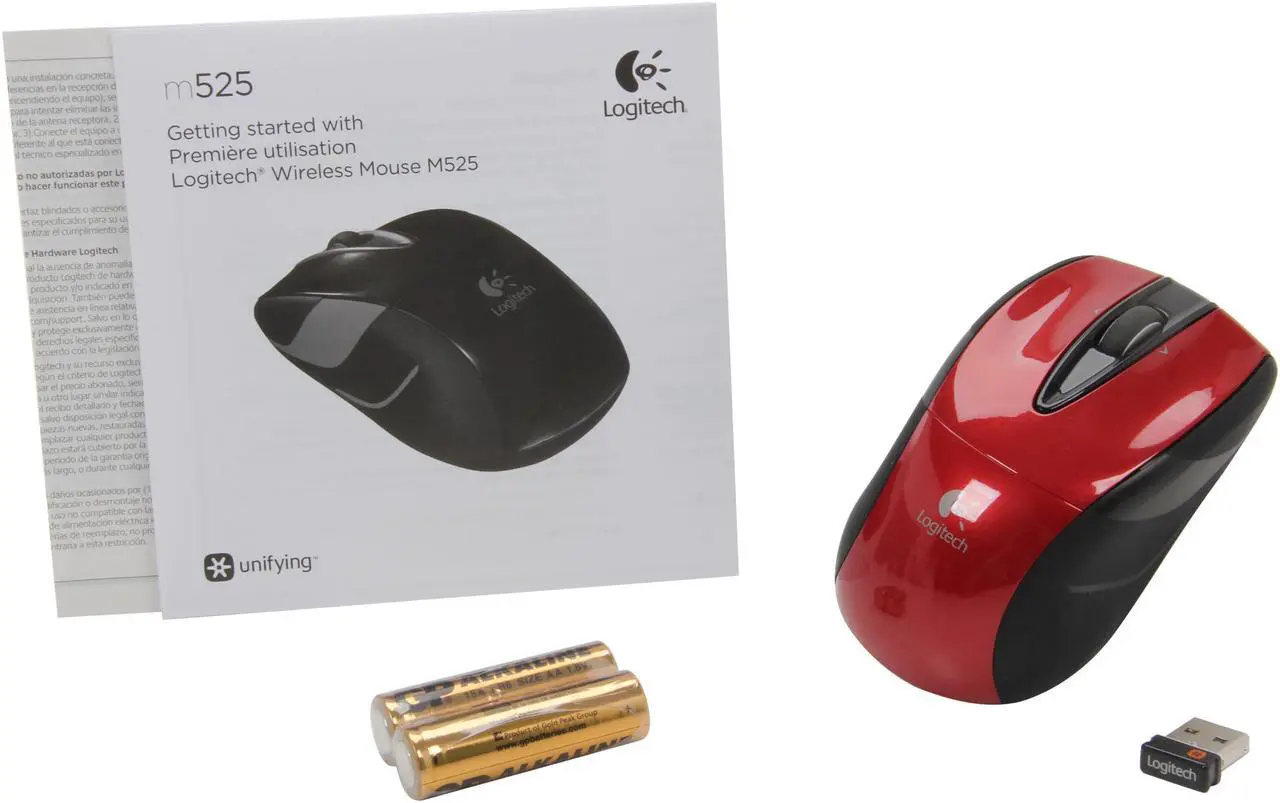 Alt view image 6 of 6 - Logitech Wireless Mouse M525 - Red / Black