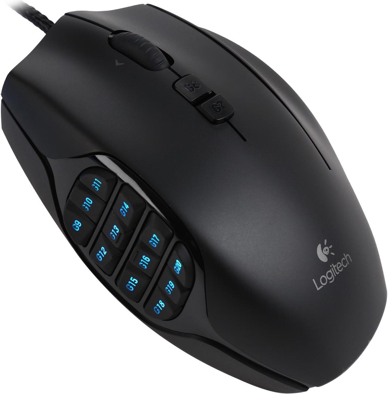 Logitech G600 MMO Gaming Mouse, RGB Backlit, 20 Programmable Buttons