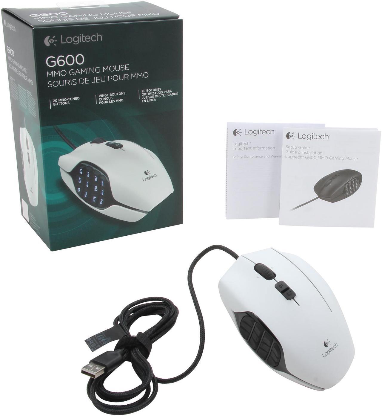 Alt view image 6 of 5 - Logitech G600MMO Gaming Mouse - White