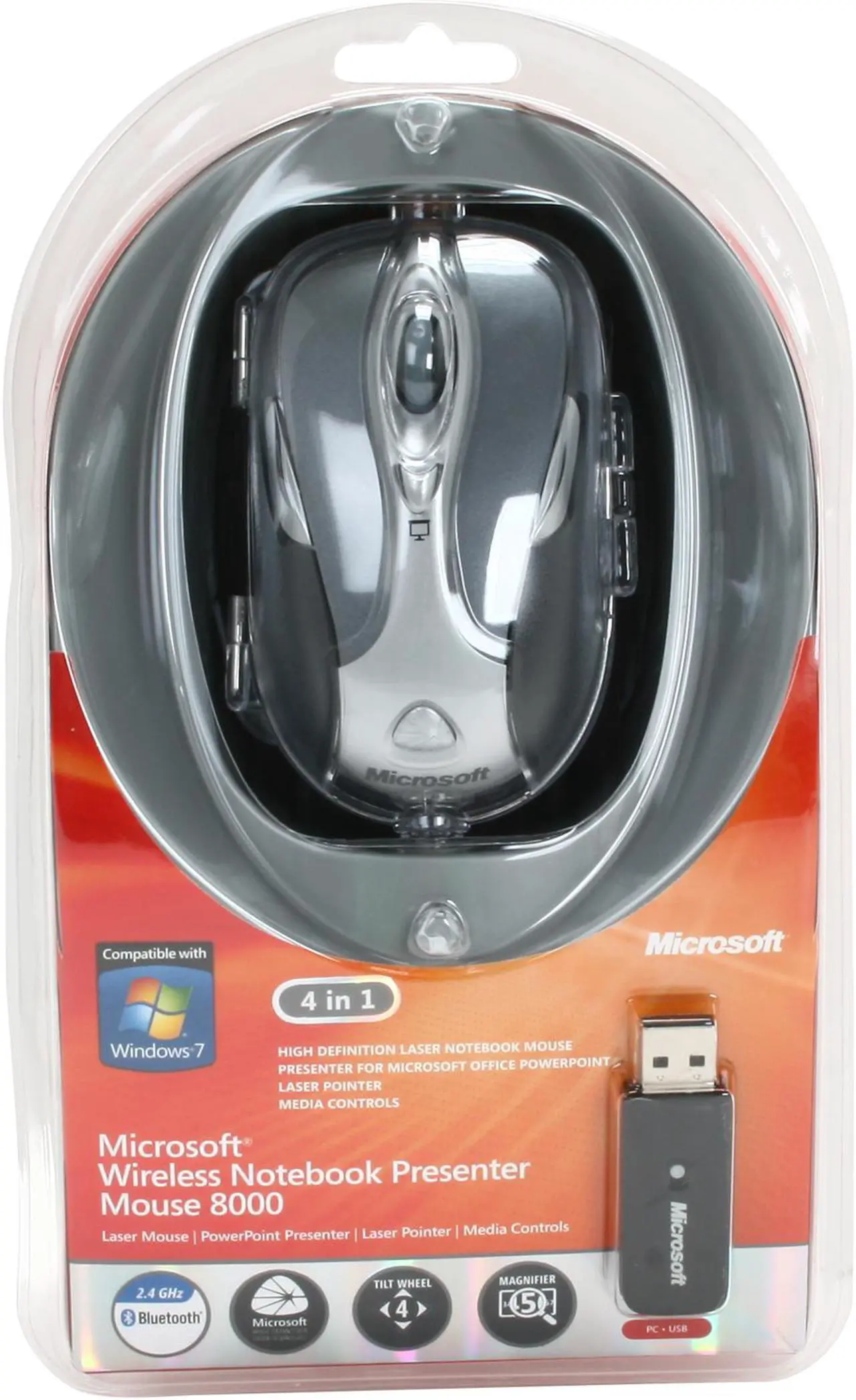 Alt view image 7 of 7 - Microsoft Wireless Notebook Presenter Mouse 8000 - Bluetooth