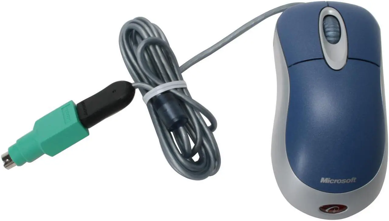 Alt view image 3 of 5 - Microsoft K81-00004 Blue 3 Buttons 1 x Wheel USB or PS/2 Wired Optical Mouse - OEM