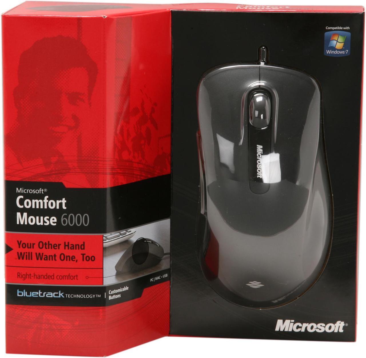Alt view image 6 of 6 - Microsoft Comfort Mouse 6000 S7J-00001 Black 1 x Wheel USB Wired BlueTrack Mouse