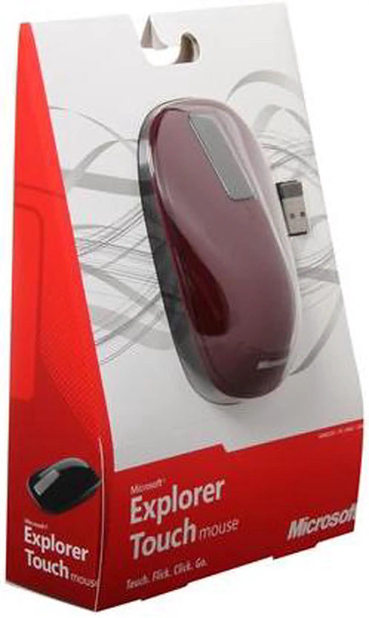 Main image of Microsoft U5K-00002 Sangria Red 5 Buttons Touch Scroll USB Explorer Touch Mouse