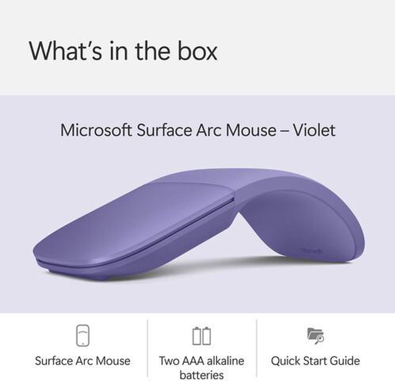 Alt view image 2 of 9 - Microsoft - Surface Arc Bluetooth BlueTrack Ambidextrous Mouse - Wireless - Violet