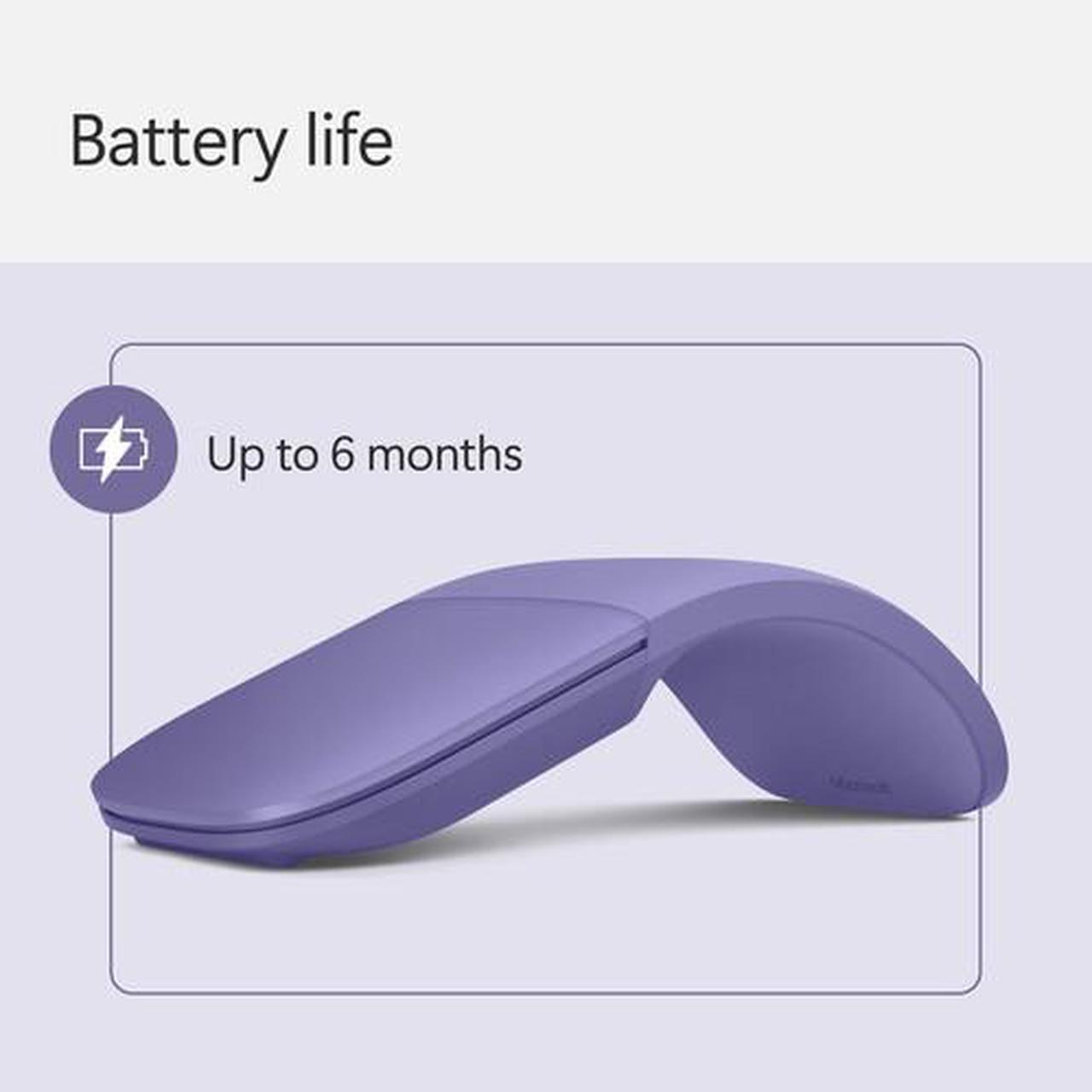 Alt view image 3 of 9 - Microsoft - Surface Arc Bluetooth BlueTrack Ambidextrous Mouse - Wireless - Violet