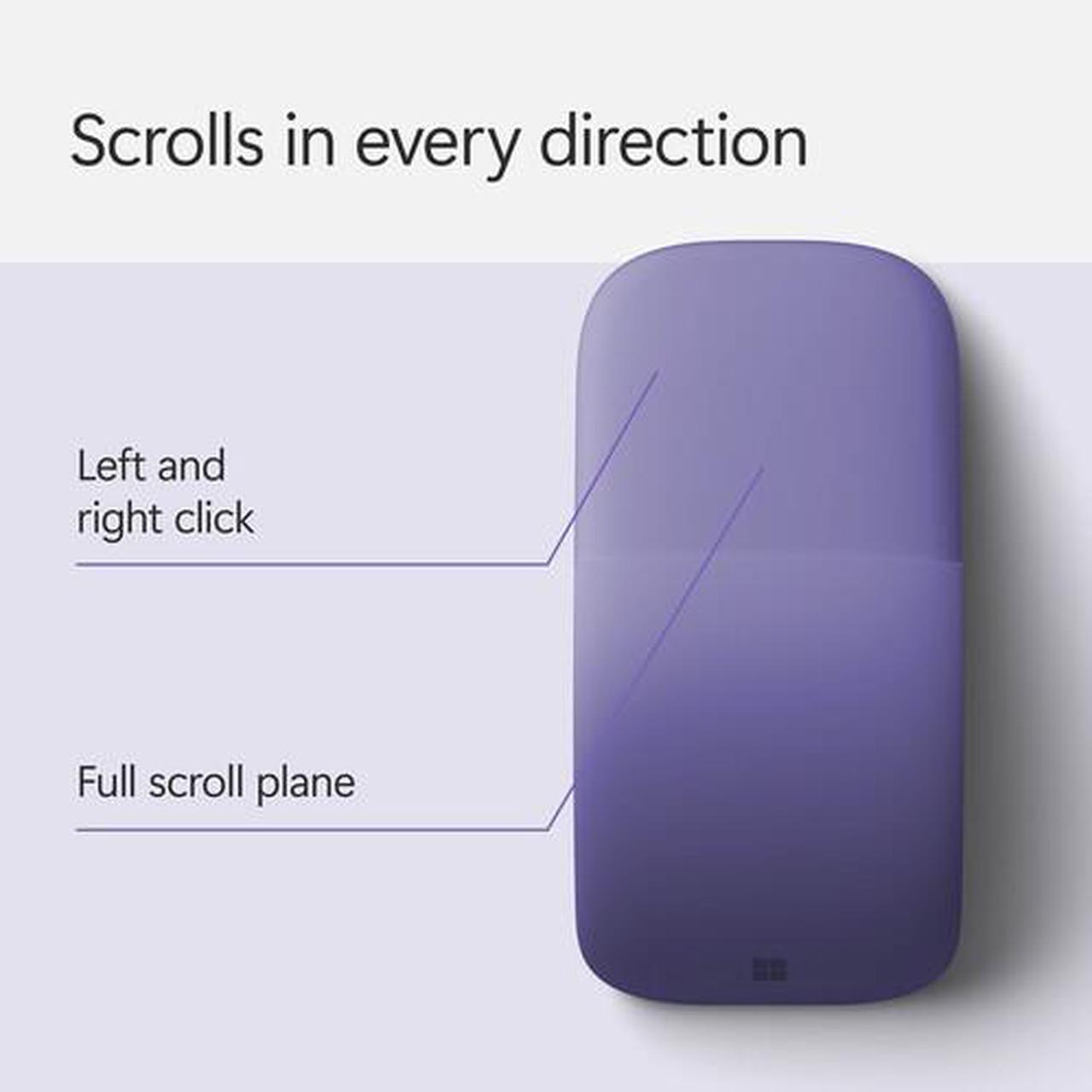 Alt view image 4 of 9 - Microsoft - Surface Arc Bluetooth BlueTrack Ambidextrous Mouse - Wireless - Violet