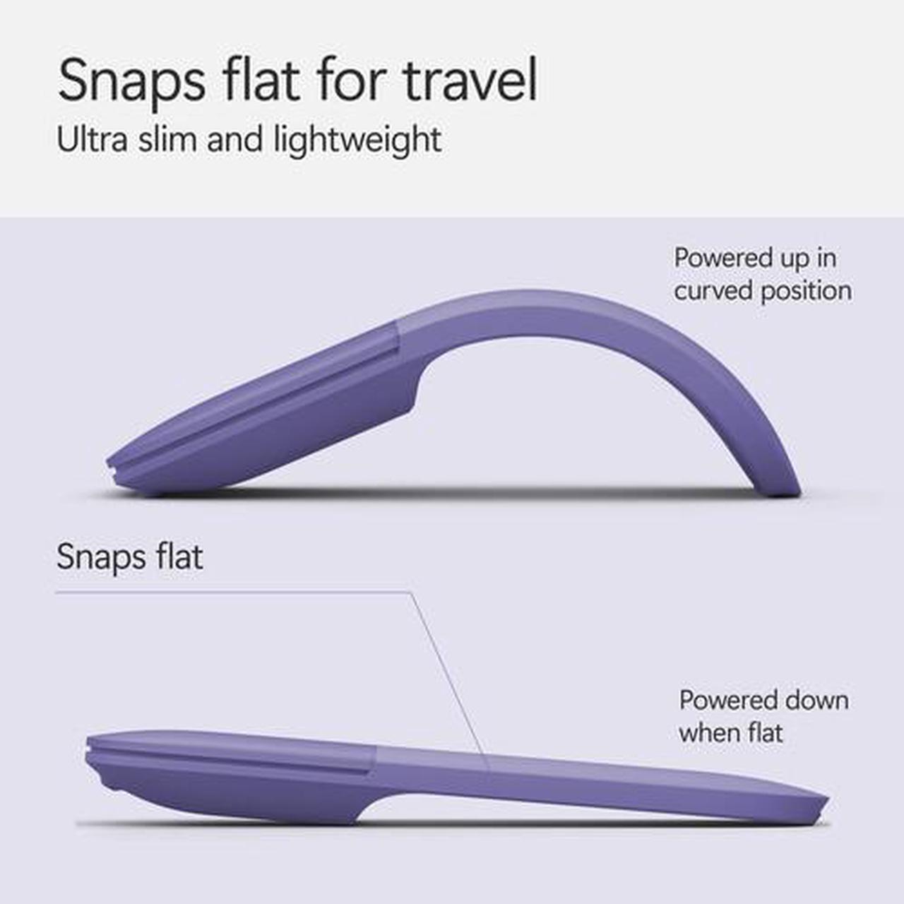 Alt view image 5 of 9 - Microsoft - Surface Arc Bluetooth BlueTrack Ambidextrous Mouse - Wireless - Violet
