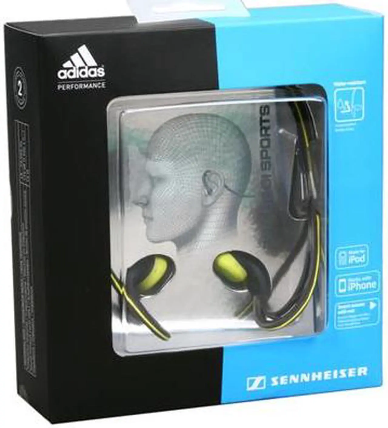 Alt view image 6 of 6 - Sennheiser Adidas Sports PMX 680i 3.5mm, Straight Connector Earbud Earphone