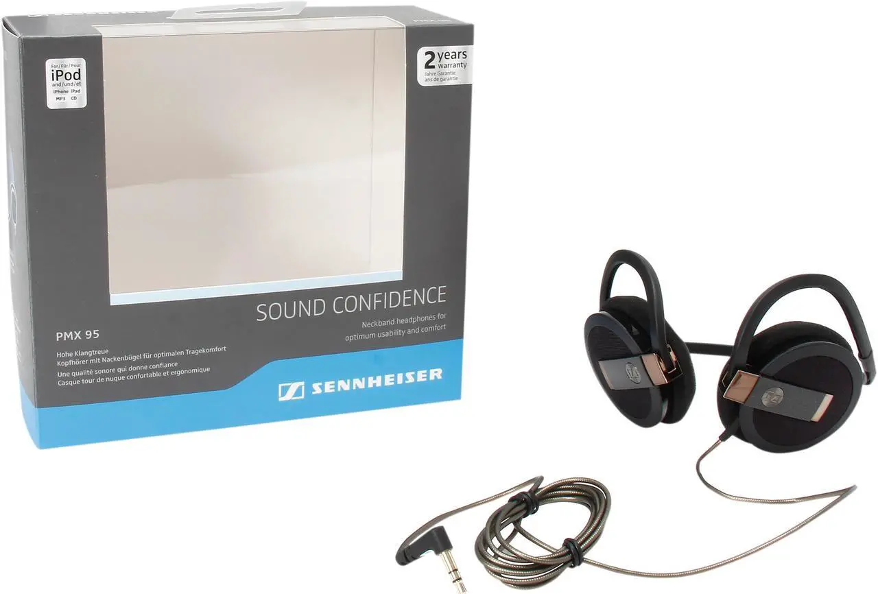 Alt view image 5 of 5 - Sennheiser Black PMX95 3.5mm Connector Supra-aural Behind-the-Neck Headphones