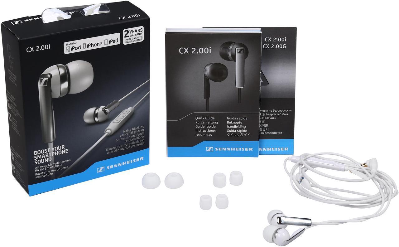 Alt view image 5 of 5 - Sennheiser CX2.00i In-Ear Headphone-White