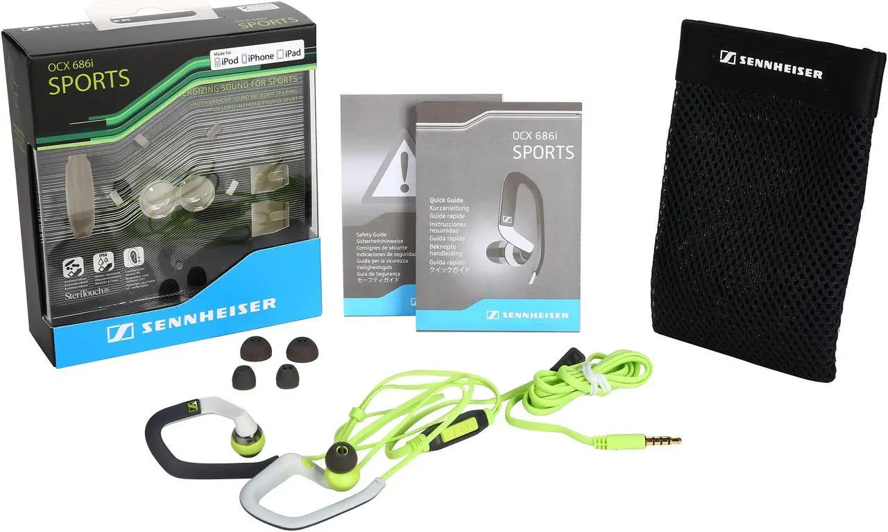 Alt view image 4 of 4 - Sennheiser Green OCX 686i 3.5mm Connector Canal SPORTS - Ultra-lightweight sports headset