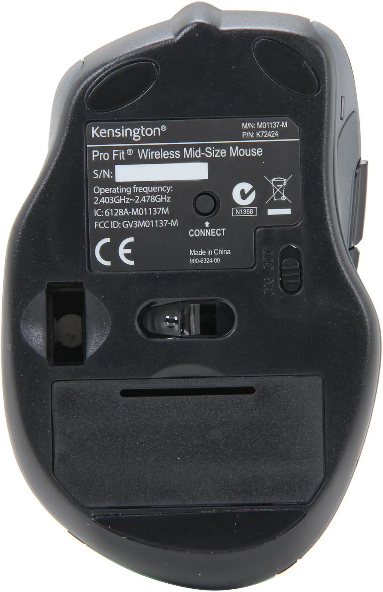Alt view image 4 of 6 - Kensington Pro Fit Mid-Size Mouse K72424AM Emerald Green 1 x Wheel USB RF Wireless Optical Mouse