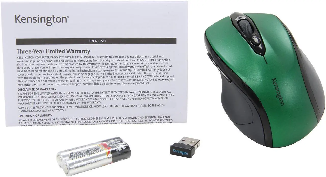 Alt view image 6 of 6 - Kensington Pro Fit Mid-Size Mouse K72424AM Emerald Green 1 x Wheel USB RF Wireless Optical Mouse