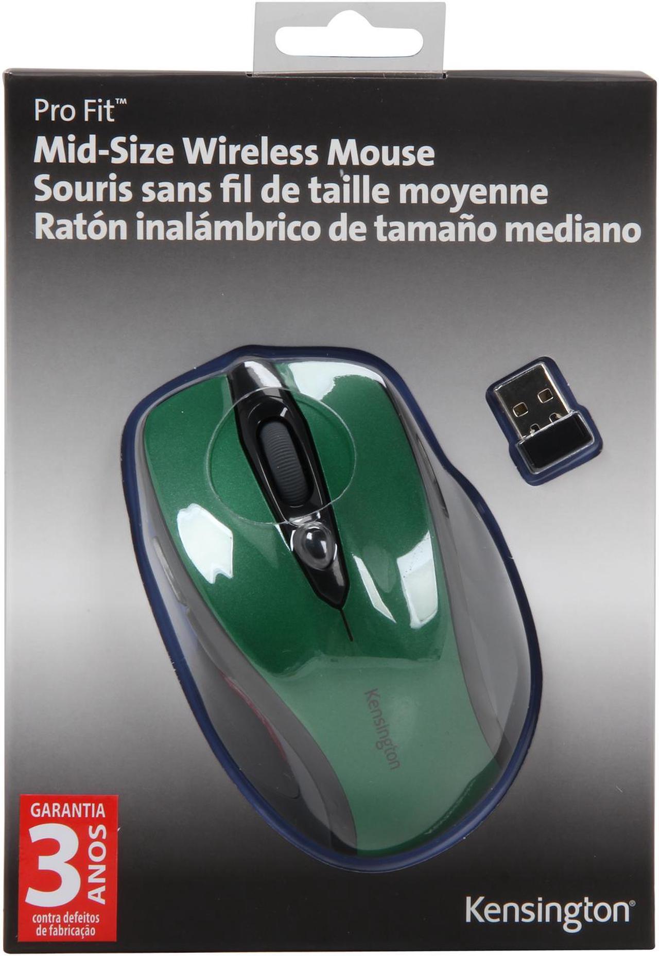 Alt view image 7 of 6 - Kensington Pro Fit Mid-Size Mouse K72424AM Emerald Green 1 x Wheel USB RF Wireless Optical Mouse